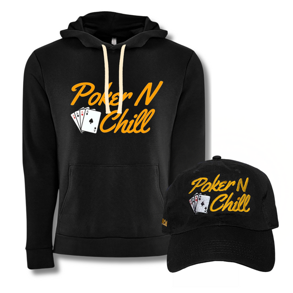 Pullover Hoodie & Cap in Black/Amber Bundle