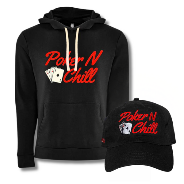 Pullover Hoodie & Cap in Black/Red Bundle