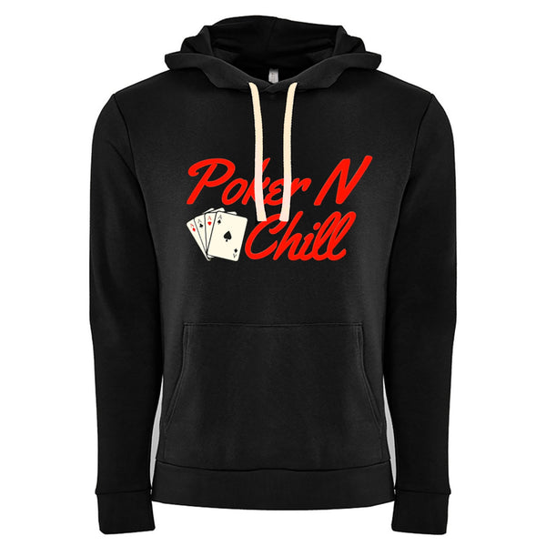 PokerNChill Pullover Hoodie Black/Red