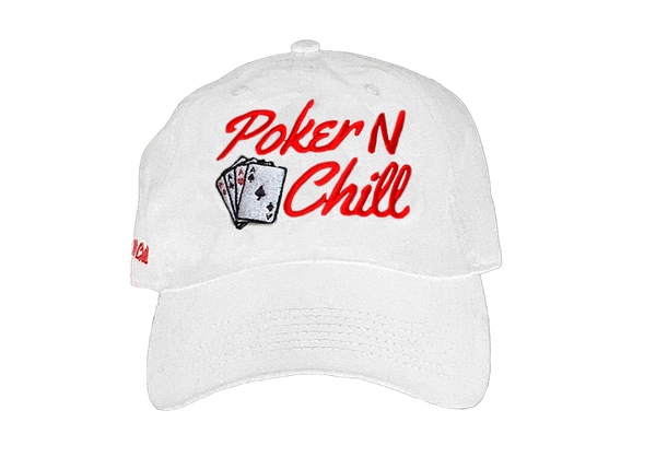PokerNChill Dad Cap White/Red